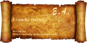 Ecsedy Anikó névjegykártya