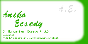 aniko ecsedy business card